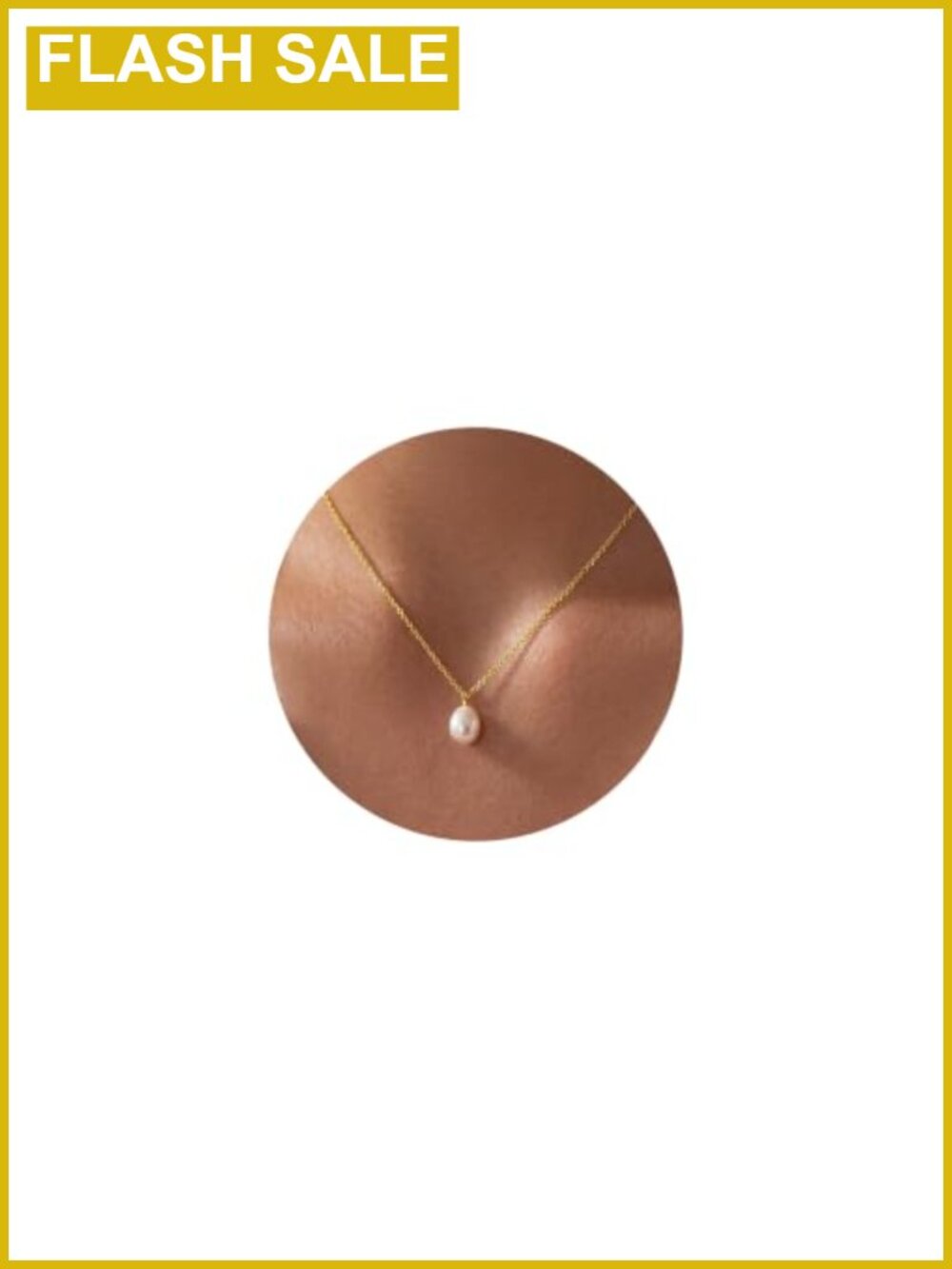 18K Gold Plated Single Pearl Pendant Necklace